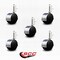 Service Caster 2'' Floor Safe Chrome Hooded Twin Wheel Caster 3/8 Threaded Stem, 5PK SCC-TS02S50D-NYU-BC-381615-5 - alternate 2